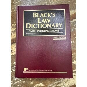 Black's Law Dictionary Sixth Edition Centennial 1891-1991 Hardcover West 1990
